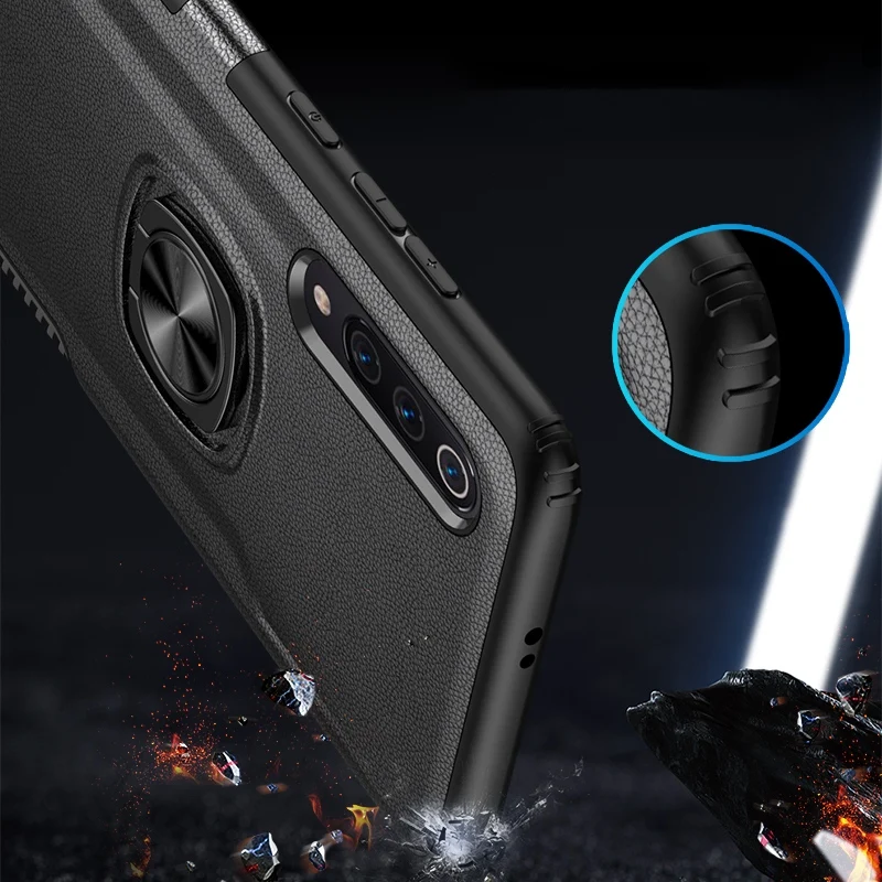 Чехол для Xiaomi Mi 9 lite металлическое кольцо силиконовая автомобильная подставка
