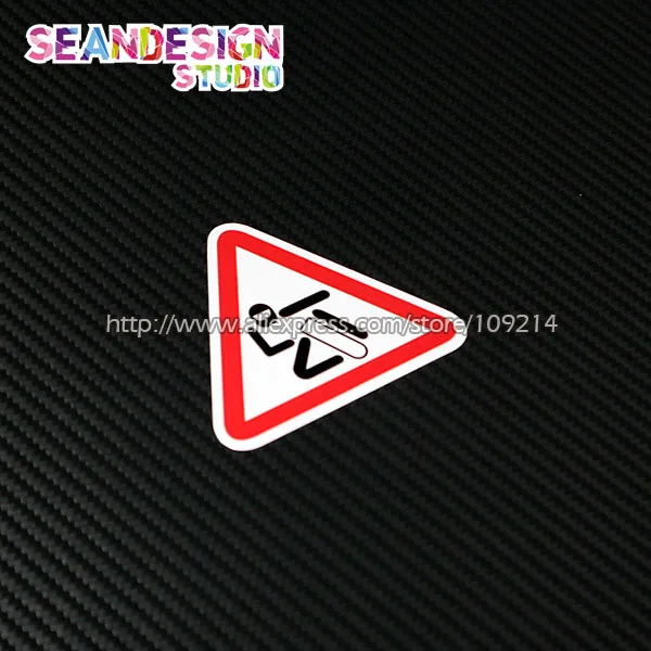 

Warning Mark motorcycle bends motor bike Helmet Sticker Waterproof Decals 06