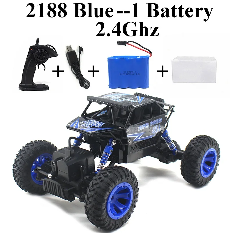 Бренд Rock Crawler 1:16 4WD RC автомобиль радиоуправляемые игрушки машины на радиоуправлении игрушки для детей мальчиков подарки 2188 - Цвет: Blue-Set-1