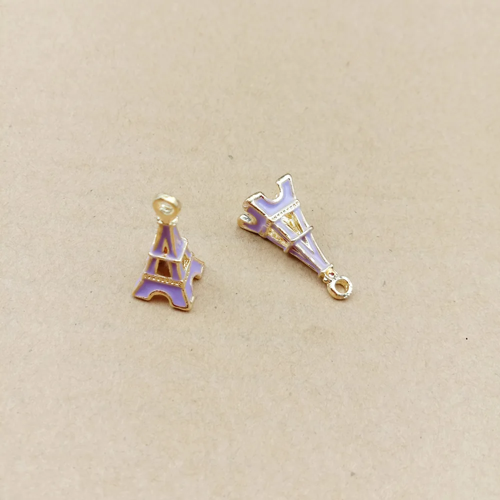 10pcs 23x10mm Enamel jewelry accessories Eiffel Tower charms pendant earrings bracelet necklace handmade DIY material | Украшения и
