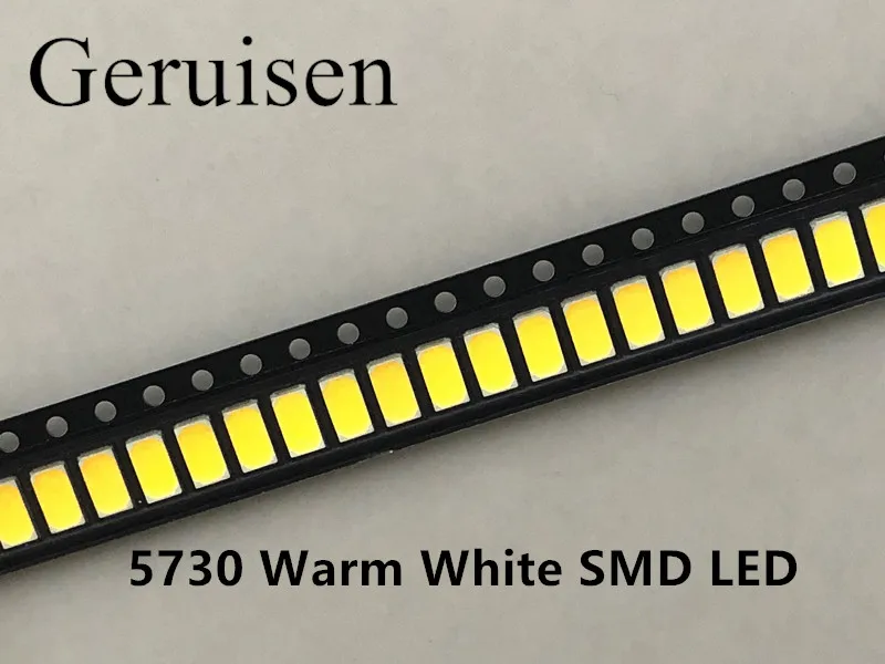 5730 LED SMD 50 55 лм лампа 0 5 Вт светодиод чип теплый белый для CCT: 2800 3000K Still 3В 2000