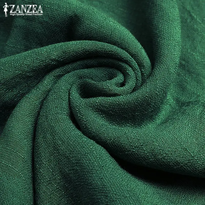 Кафтан Печатные Топы женские асимметричные блузки ZANZEA размера плюс Blusa Винтажная футболка с длинным рукавом Женская сорочка с круглым вырезом