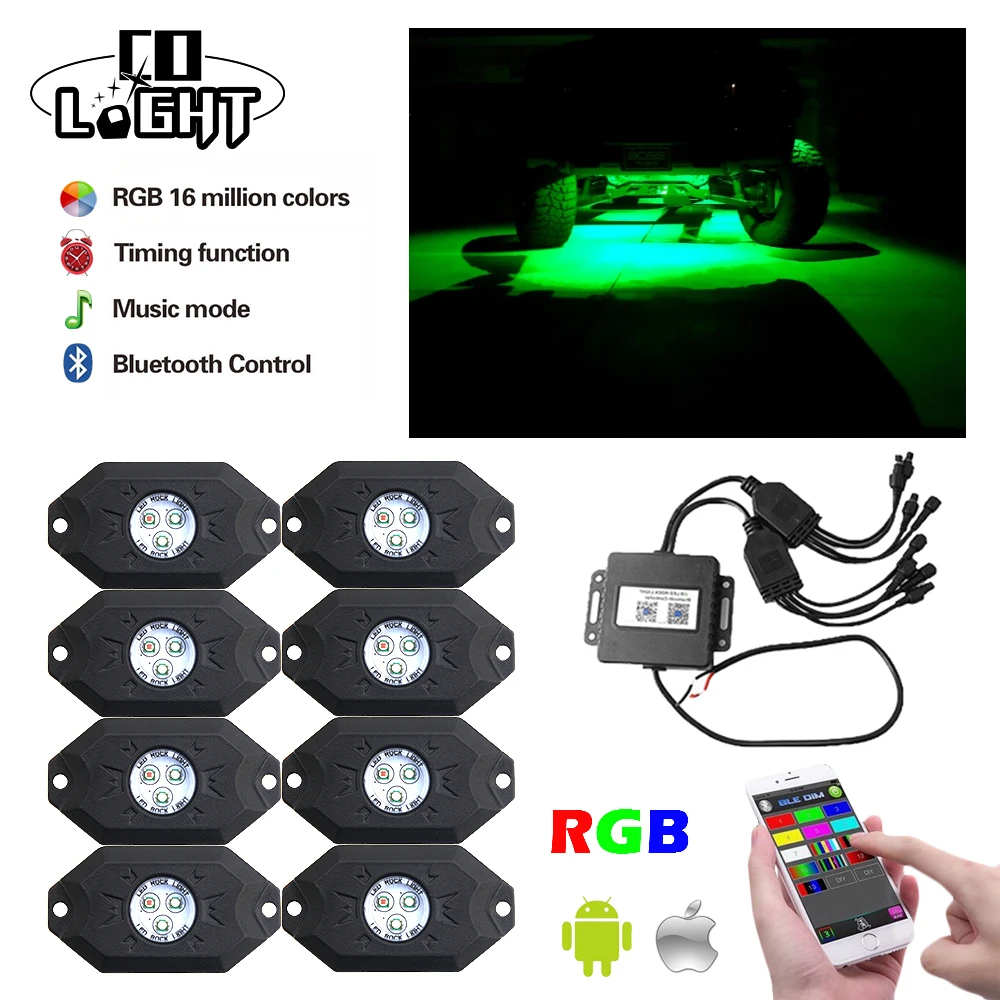 Со светом rgb светодиодные работы 8x9 Вт DRL контроллер 6000 К 12 В 24 вспышки света для