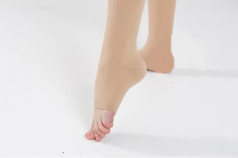 Beige-Open Toe Медицинские компрессионные колготки, компрессионные чулки, варикозное расширение вен 30-40 мм рт. Ст., эластичные носки для кормления, компрессионные чулки - Цвет: Beige-Open Toe