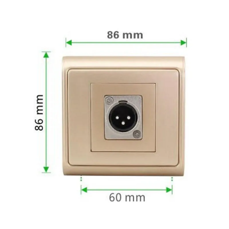 JSJ N86 902 + 619MH Gold XLR мужские наушники микрофон Cannon Панель розетка стеновая вставка
