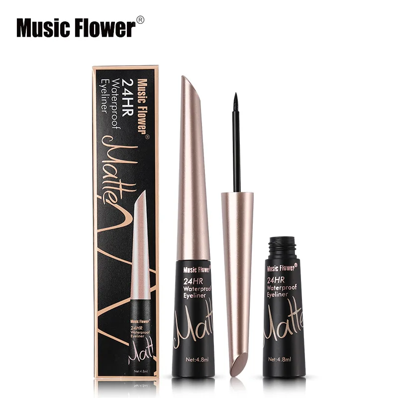 Music Flower матовая черная жидкая подводка для глаз 24 H долговечная водостойкая