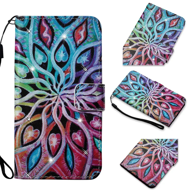 Флип кошелек со стразами кожаный мягкий чехол для телефона Samsung Galaxy S5 S6 S7 Edge J3 J310 J5