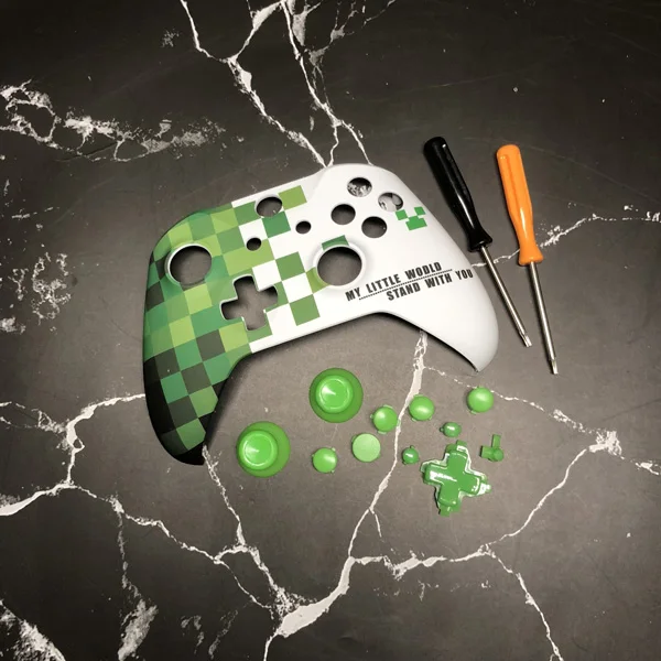 Зеленый Для Xbox One S контроллер лицевая пластина Передняя верхняя часть корпус Корпус для Xbox One тонкий X геймпад матовая крышка Замена лица - Цвет: Зеленый