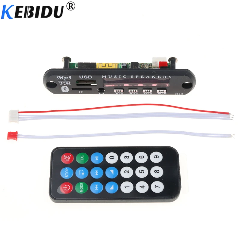 Беспроводной Bluetooth декодер kebidu 12 В 24 в MP3 WMA плата аудио модуль USB TF радио FM AUX для