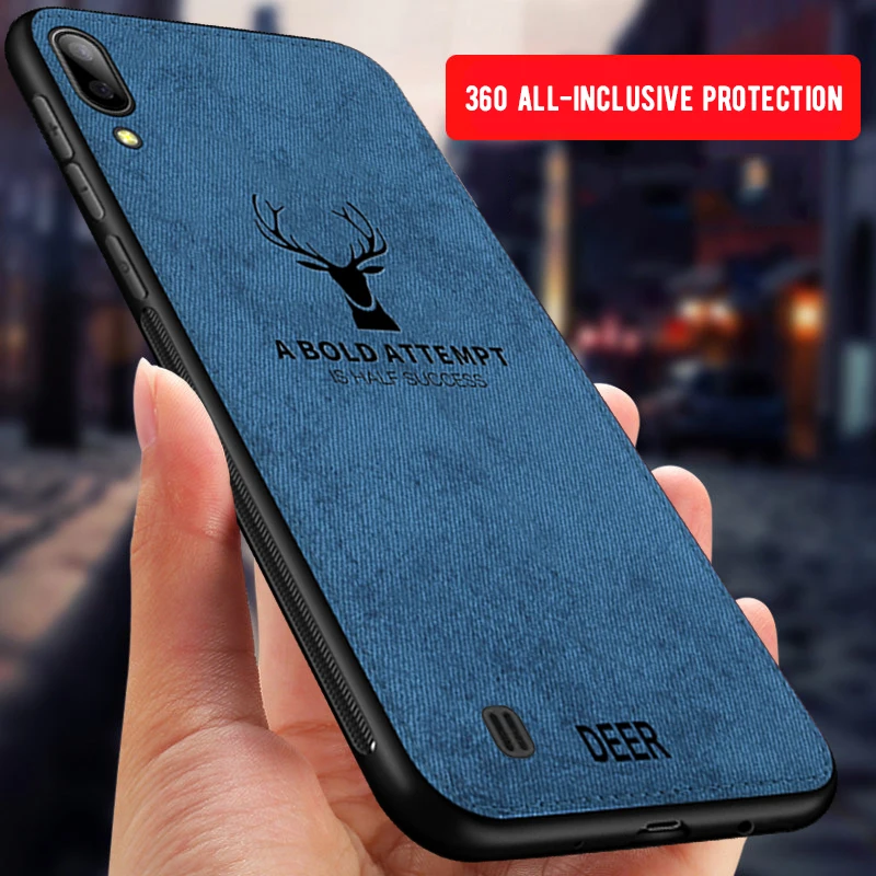 Чехол для телефона для samsung Galaxy A50 A30 S10 S9 S8 плюс M20 олень ткань мягкий силиконовый тканевый чехол для A6 J4 J6 A7 A750 чехол s