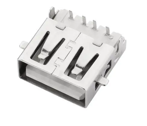 10 шт./лот USB 2 0 4 pin A Тип гнездовой разъем фута 90 градусов грузило прямой край