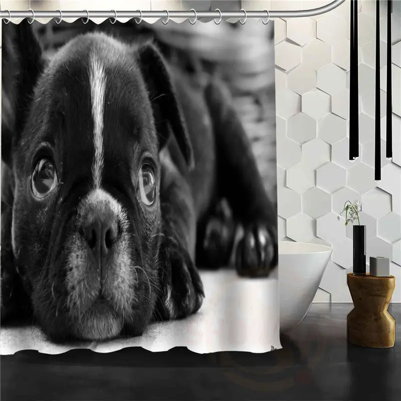 Пользовательская занавеска для душа в виде бульдога на английском языке