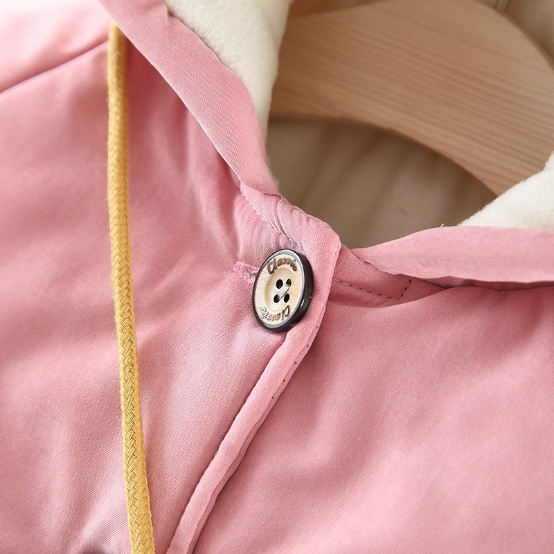 Теплые зимние детские Новорожденные девочки дети с капюшоном утолщаются