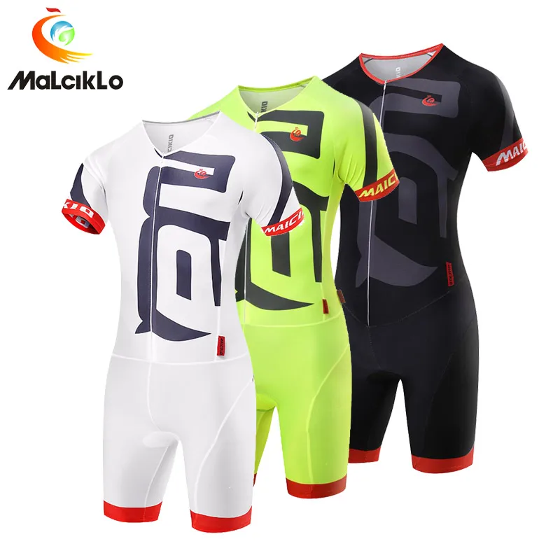 Malciklo Триатлон костюм эластичный для велоспорта Джерси плотный Skinsuit плавания