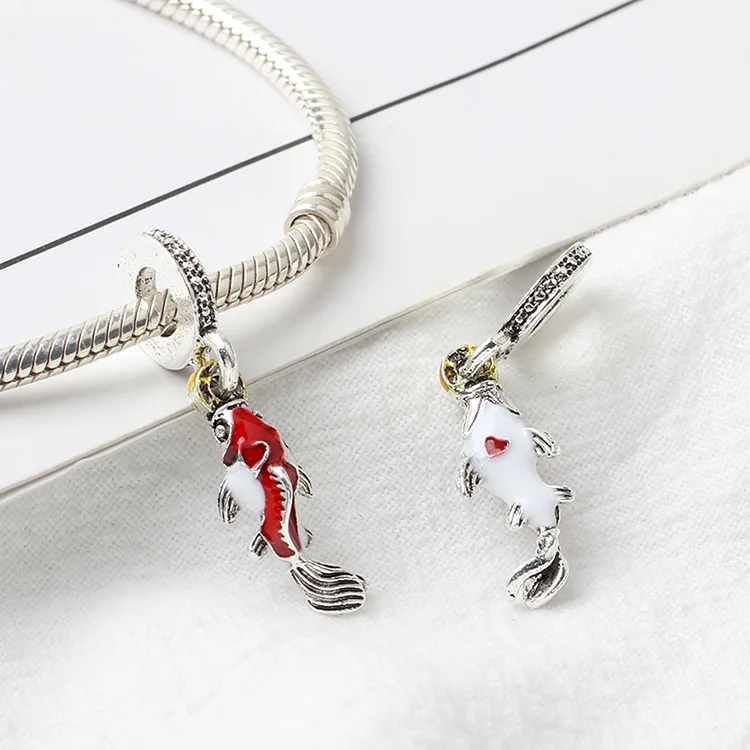 Maxi Charms DIY Ювелирные изделия маленькие монеты Карп Рыба Европейские Бусины