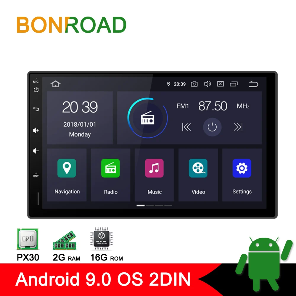 Bonroad " Android 9,0 Автомобильный мультимедийный плеер для Nissan для hyundai для Kia Автомобильный плеер gps навигация/RDS/Wifi(без dvd