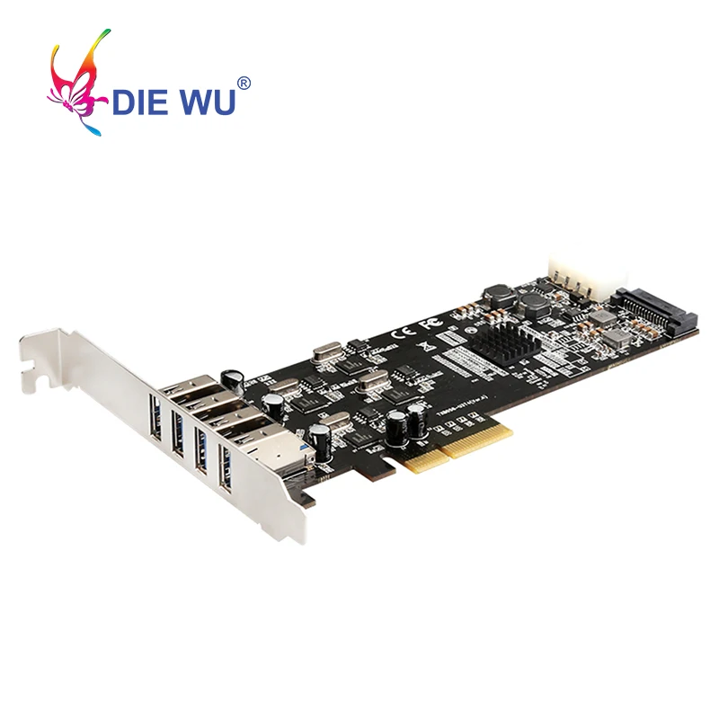 DIEWU 20G PCI Express 4 канала полная скорость USB3.0 карта расширения с NEC для ПК компьютера