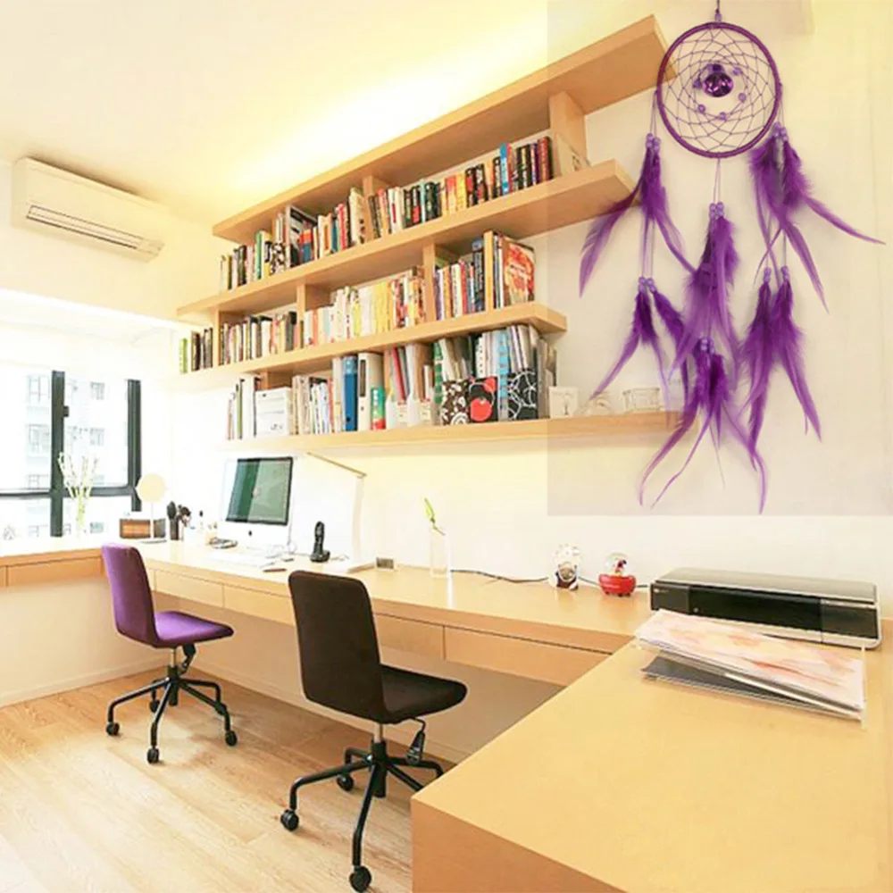 Темно-синие перья Ловец снов колокольчик свадебное украшение антикварная