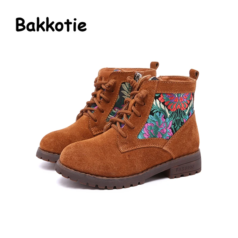 Bakkotie Новинка 2017 года зимние для маленьких девочек броги Стиль на молнии теплые
