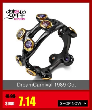 Dreamcarnival 1989 Solitaire Кольца для Для женщин принцессы корона искать CZ Кристаллы родий Цвет довольно Femmes anneaux anillos Moda