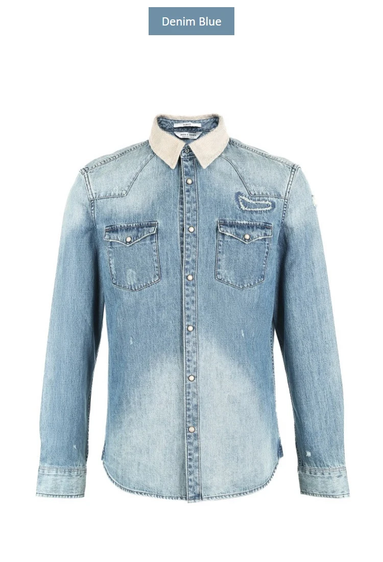 JackJones Мужская Осенняя джинсовая куртка джинсовая рубашка мужская одежда 218405506