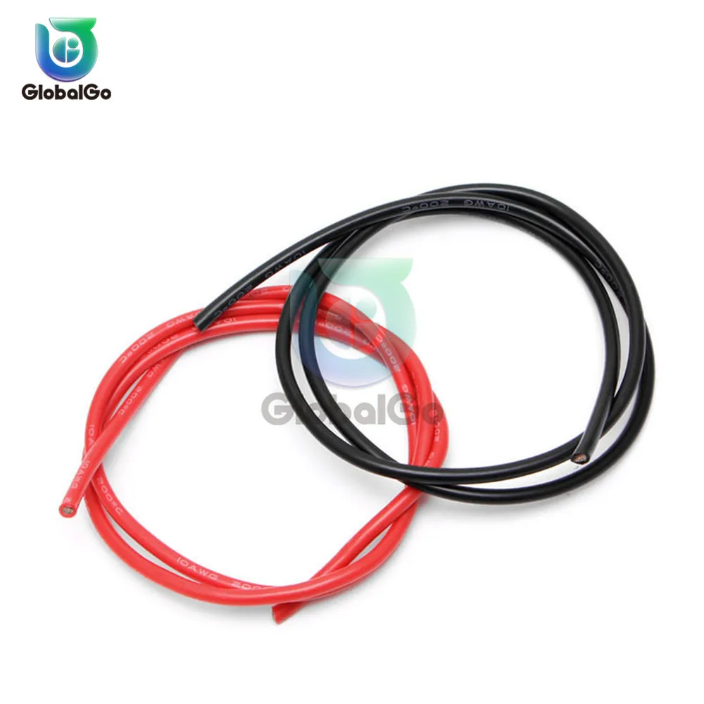 2 шт. 1 метр черные красные силиконовые провода 14AWG термостойкий мягкий силикагель