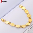 Модные женские браслеты SONYA золотого цвета, металлическая Очаровательная цепочка, религиозные арабские монеты, бриллианты, подарок, ювелирные изделия, бижутерия