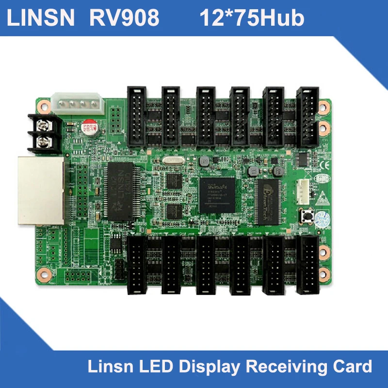 Linsn RV908 RV908M32 светодиодный видеодисплей приемная карта 12xHub75E порты поддержка P2/P2.5/P3