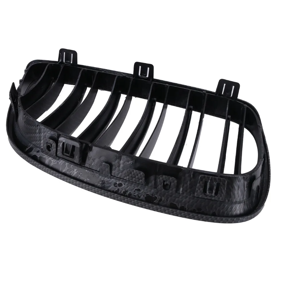 Углеродистая черная двойная линия Передняя ножная решетка гриль для BMW E92 Coupe 2