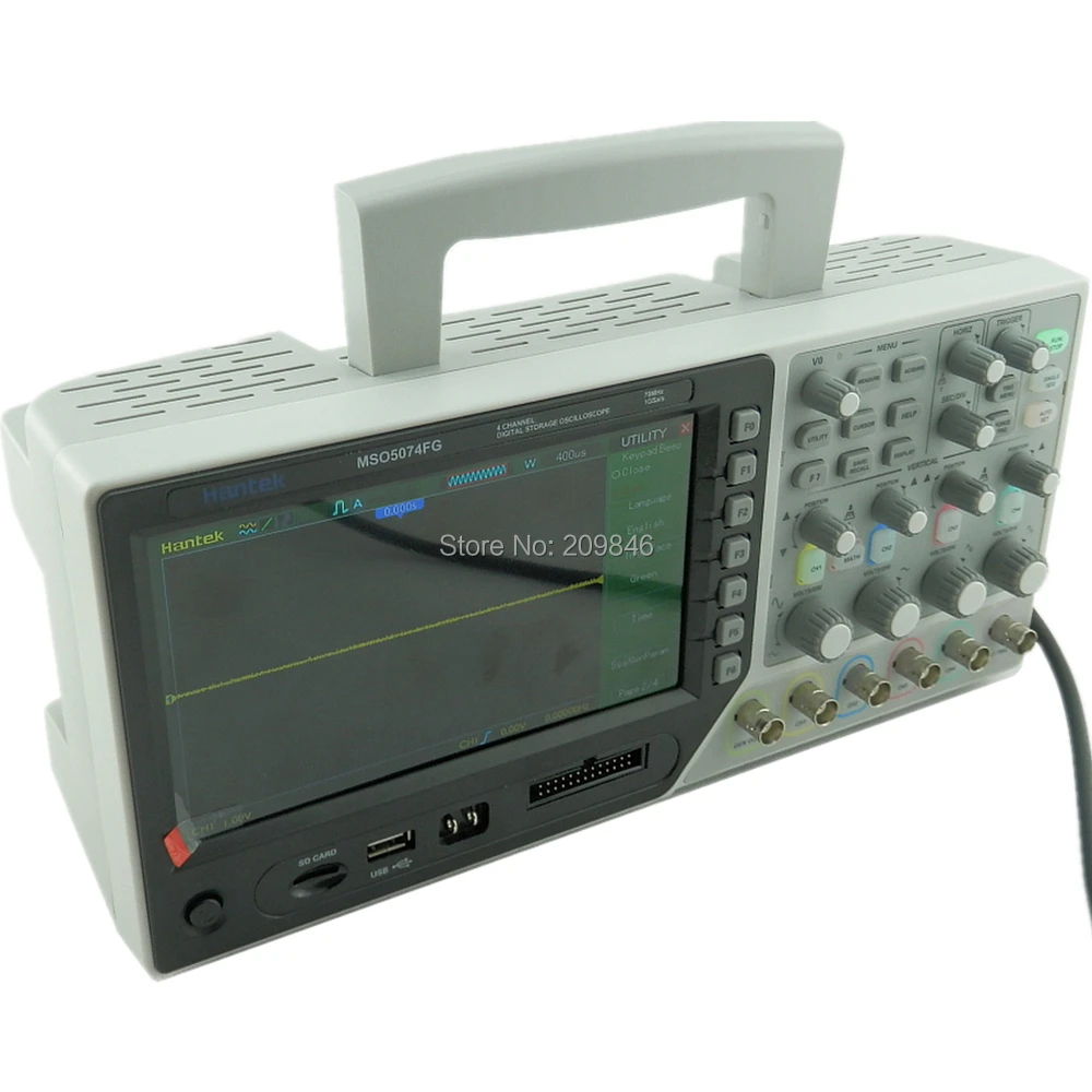 Hantek MSO5074FG 70MHz 4CH Oscilloscope + 8CH Logic Analyzer 25MHz Arb.Waveform Generator 1Gsa/s 1M Record | Инструменты