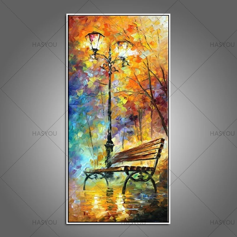 Большая Ручная роспись абстрактная Современная Настенная живопись дождь дерево