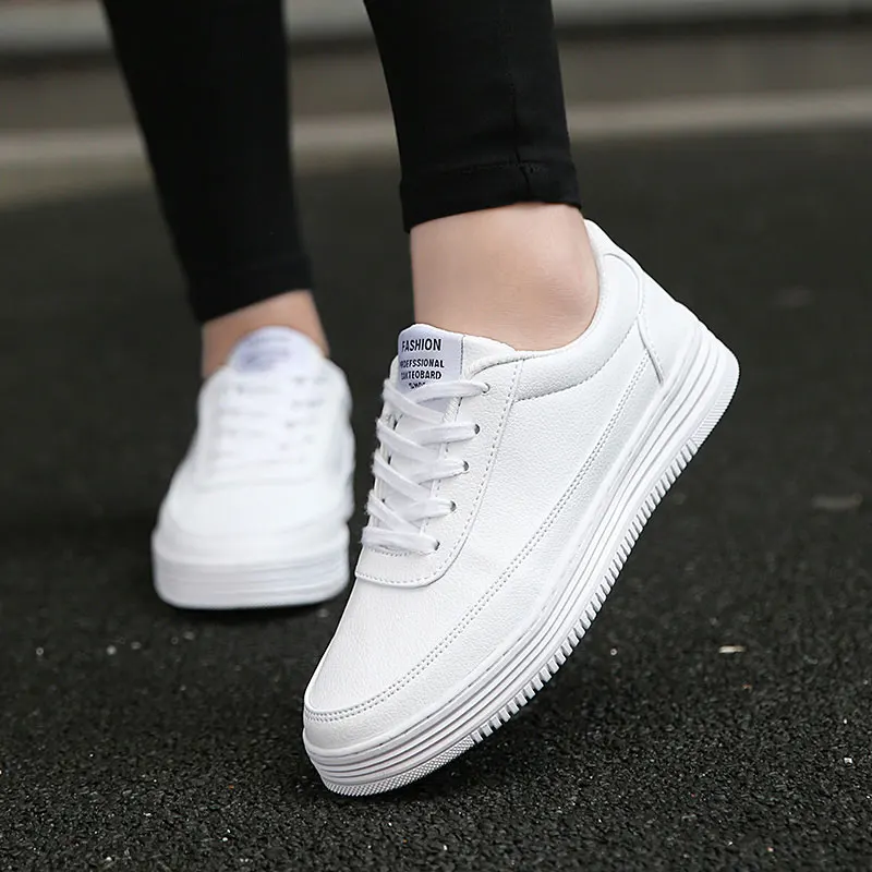 Men Skateboarding Shoes Big Size 47 leather Sport Sneakers Outdoor Athletic Man Or Women Unisex White color Lace up | Спорт и
