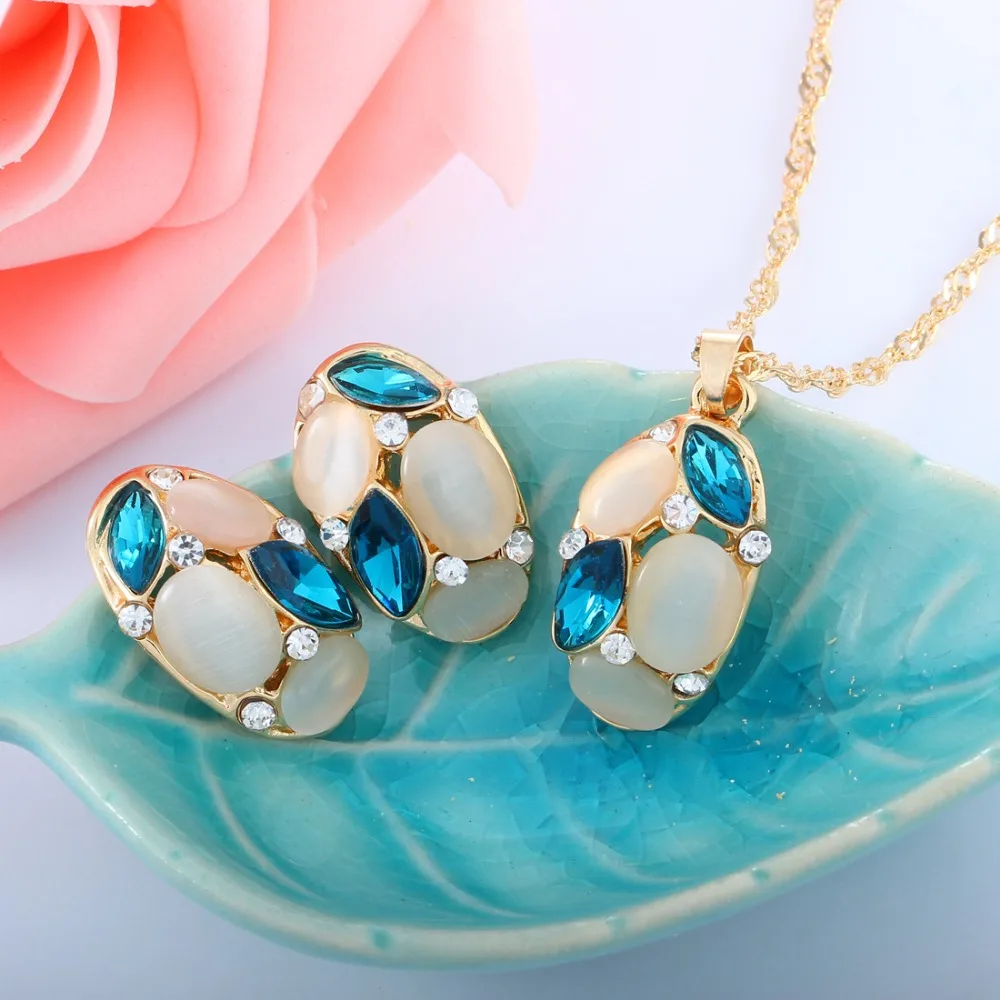 Комплект из колье и серёг с опалом|earring retainers|earring findingsearrings wedding |