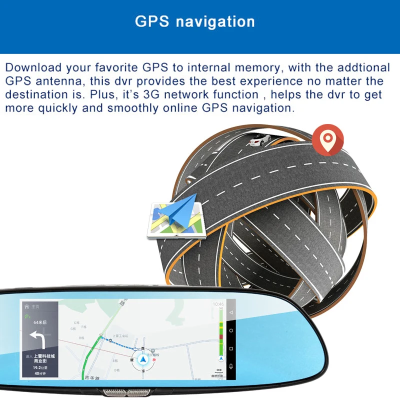 Bluavido 7 дюймов Full HD 1080P Автомобильное видео Зеркало DVR 3g Android gps навигация автомобильная камера заднего вида рекордер Bluetooth wifi