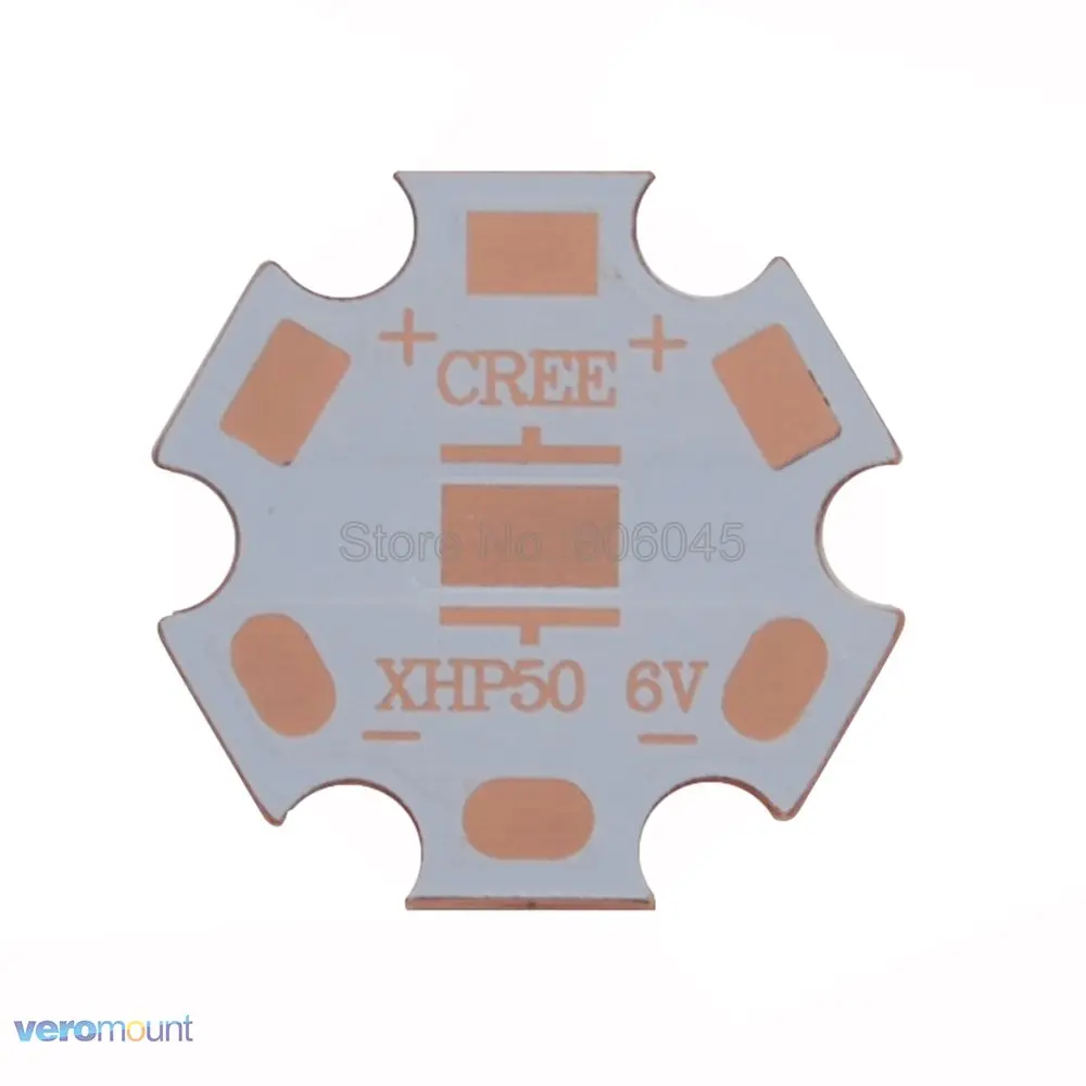 20 шт./лот! Cree XHP50 или XHP50.2 светодиодный медная печатная плата теплоотвод светодиодный светильник база 12 В или 6 в 16 мм или 20 мм PCB только