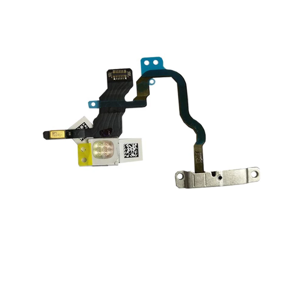 for iPhone X Power ON/Off Button Mute Volume Control Button Switch Connector Flex Cable with Metal Bracket Replacement