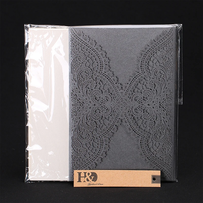 Высокое качество 60 шт Корона свадебные приглашения с цветами визитные карточки