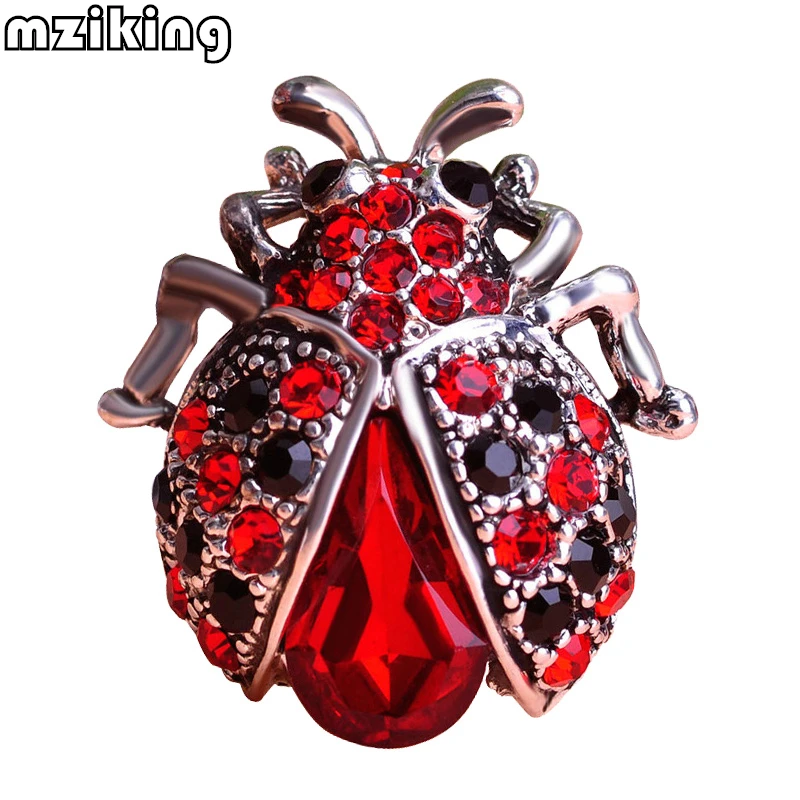 Crystal Manxiuni Vintage Red Insects Ladybug Brooches For Woman Kids Suit Hats Scarf Brooch Clip Pins Jewelry Small Size Corsage | Украшения