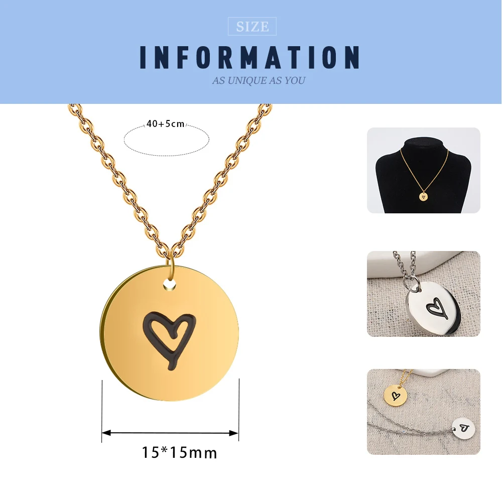 Милая круглая подвеска-Монета FINE4U N250 ожерелья из нержавеющей стали цепочка