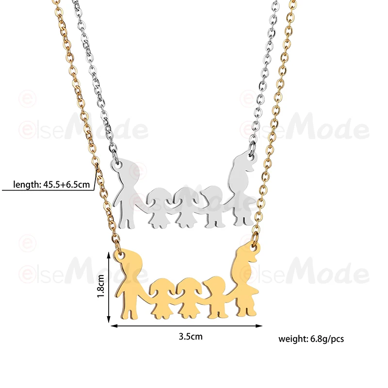 Новое поступление ожерелье ELSEMODE из нержавеющей стали с изображением папы мамы