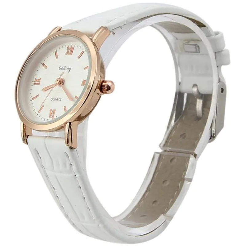 Новинка 2018 Модный женский браслет кожаный с кристальным циферблатом