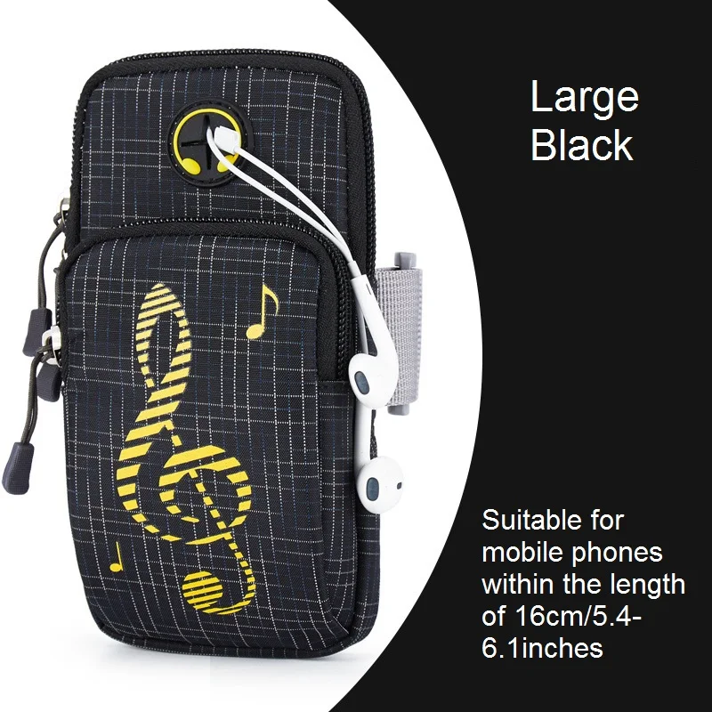 6 дюймовая сумка для бега с отверстием для наушников, сумка для бега в тренажерном зале, сумка для мобильного телефона, сумка-держатель для спорта на открытом воздухе, фитнеса, наручная сумка