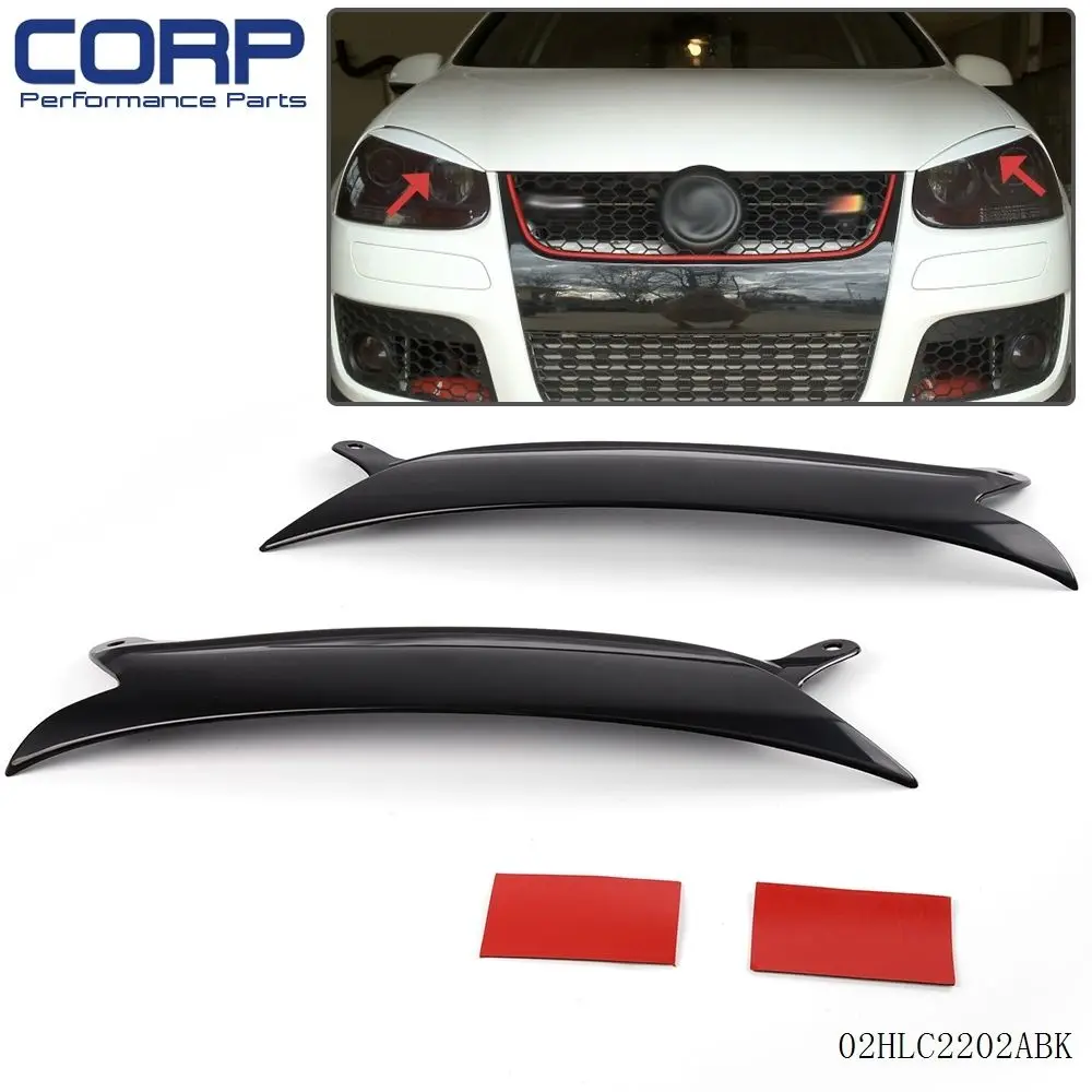 2 шт. фар веки для 2006 2009 VW Гольф GTI Jetta R32 Кролик MK5 черный|eyelid|eyelids headlights |