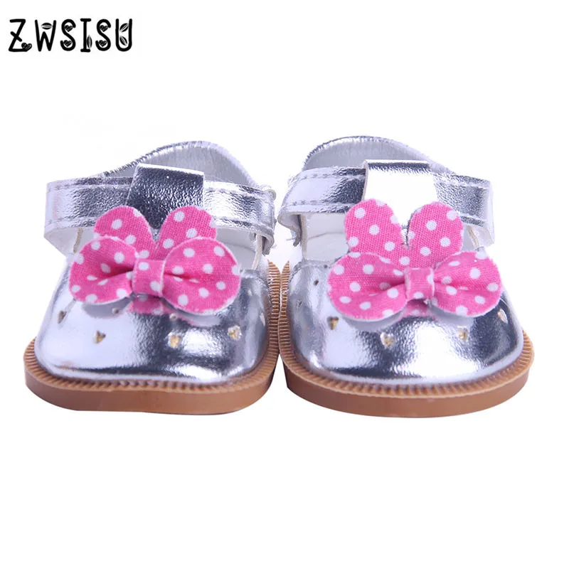 

3pcs color mini doll shoes, cute bow princess shoes for 18inch American doll accessories