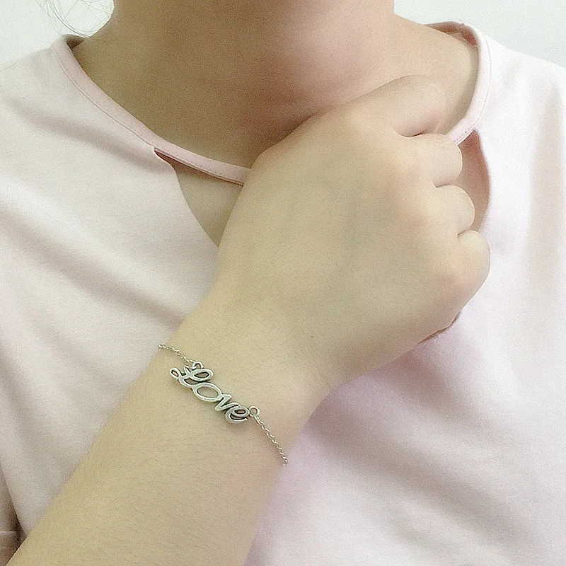 Простой стиль посеребренный очаровательный браслет ювелирный подарок свадебный