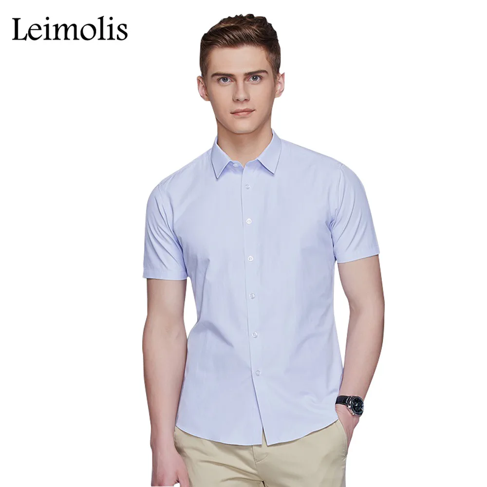Leimolis хлопок повседневная гавайский slim fit с коротким рукавом мужская рубашка