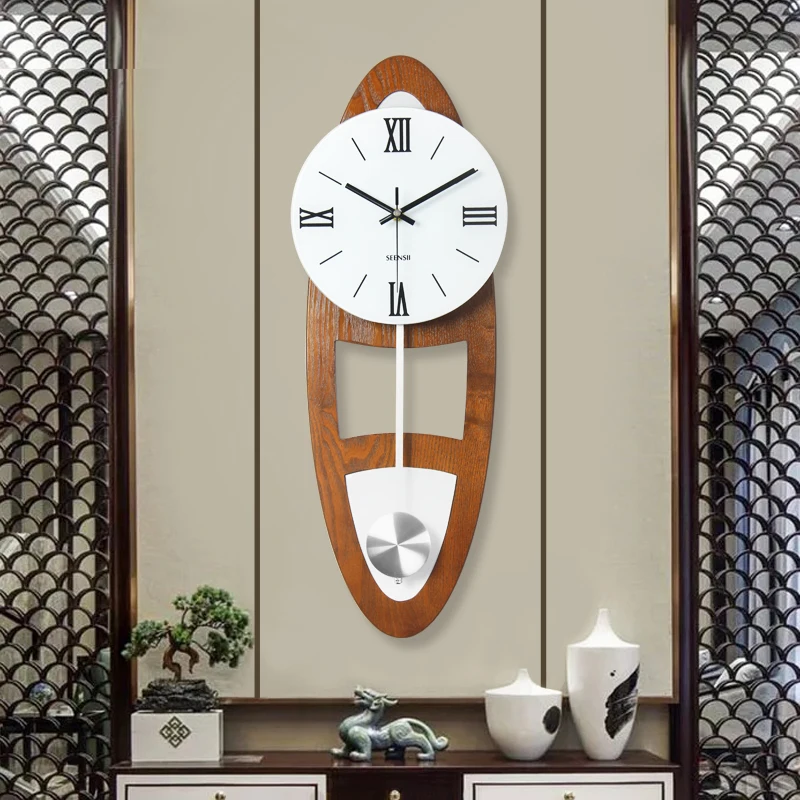 Новый китайский дерево часы Творческий Часы современный минималистский