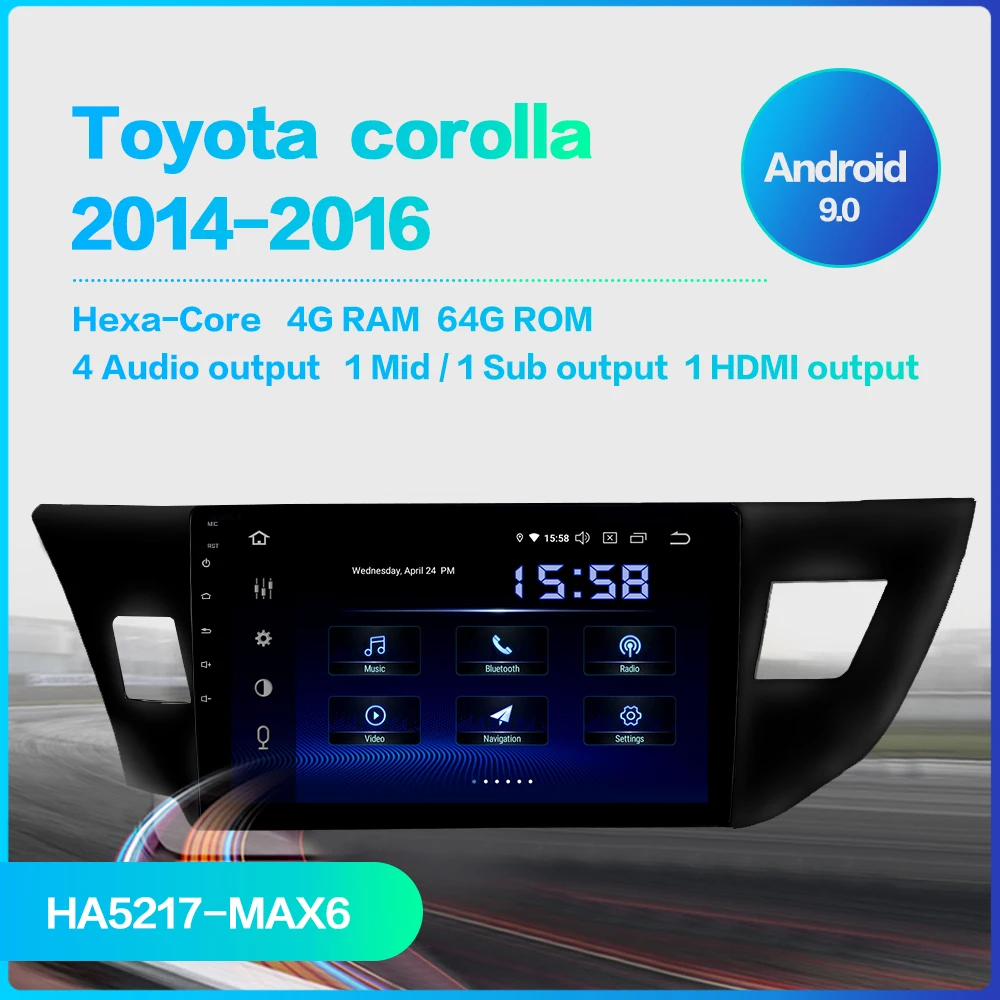 Dasaita 10," мультимедийный автомобильный Android 9,0 для Toyota Corolla TDA7850 мульти сенсорный экран HDMI 4 Гб ram