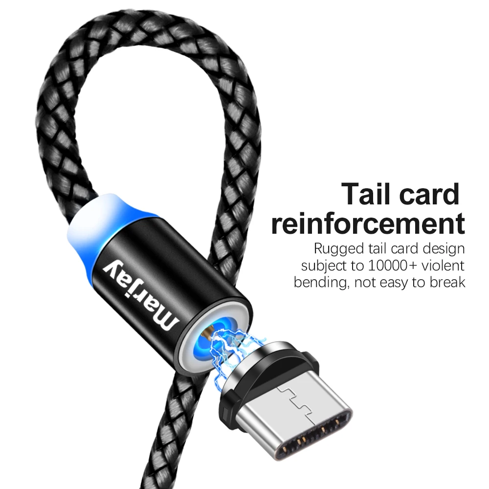 Marjay Magnetic USB Type C Cable Fast Charging USBC Type-C Cable for Xiaomi mi 9 8 Samsung S10 S9 S8 Oneplus 6t 6 USB-C Charger