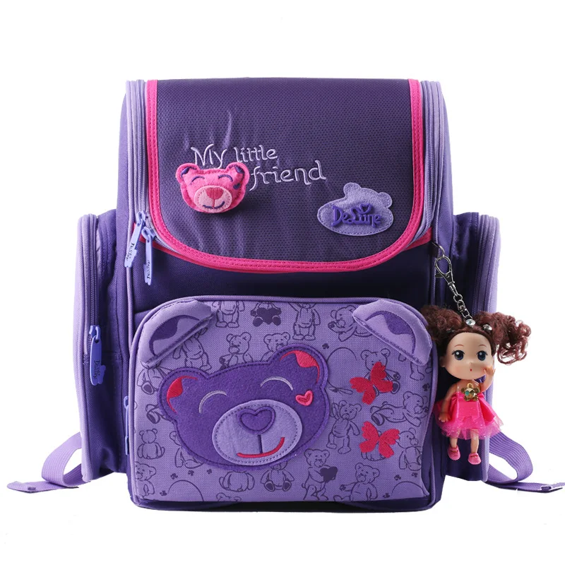 Delune Children High Quality Butterfly School Bags Boys Girls Students Kids Travel Orthopedic Satchel School Backpack Bags - Цвет: 1-001